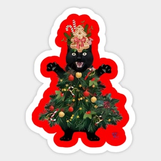 Xmas Cat Sticker